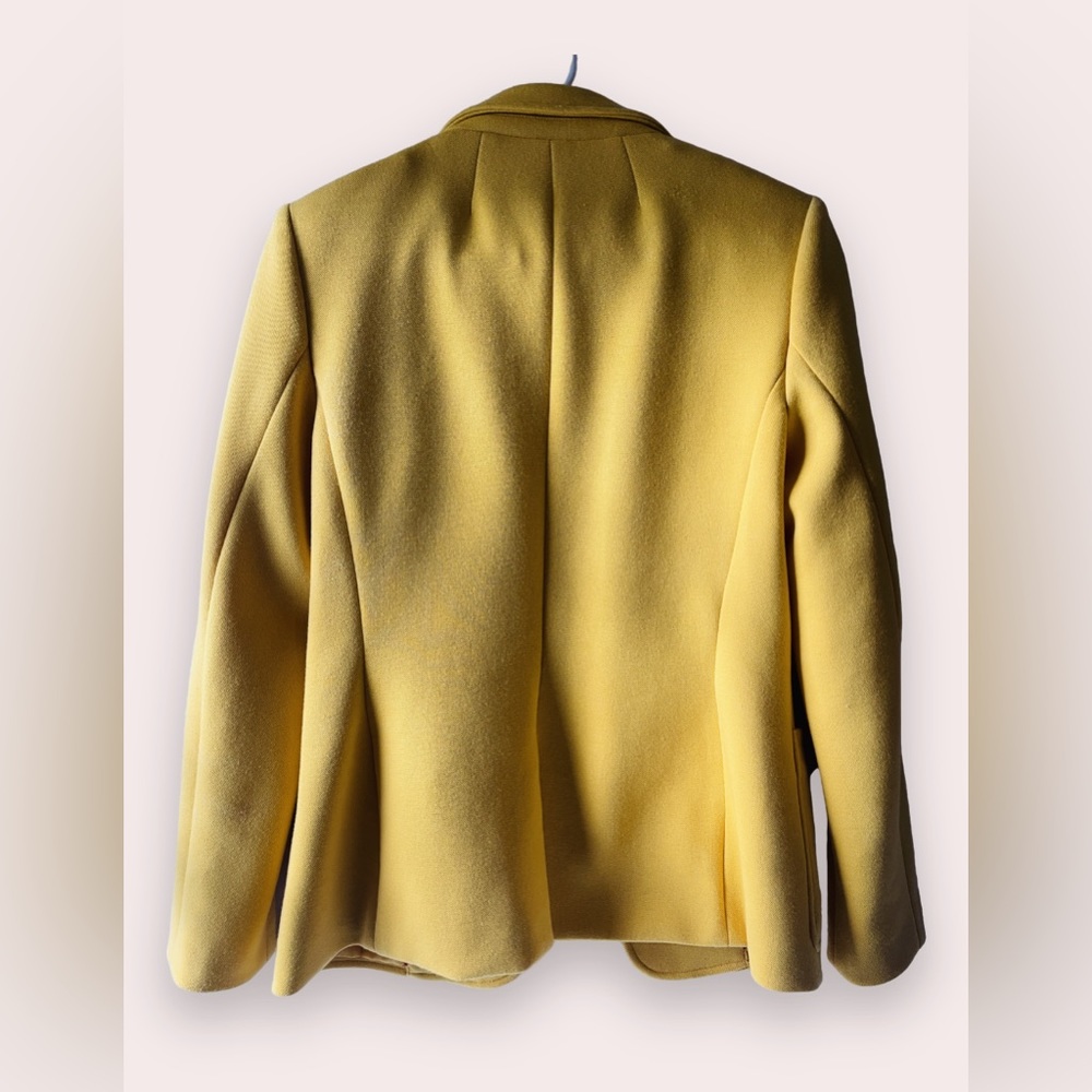 Tommy Hilfiger Jersey Yellow Lined Blazer Jacket Size 6 - Picture 2 of 5